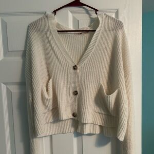 Cropped white sweater